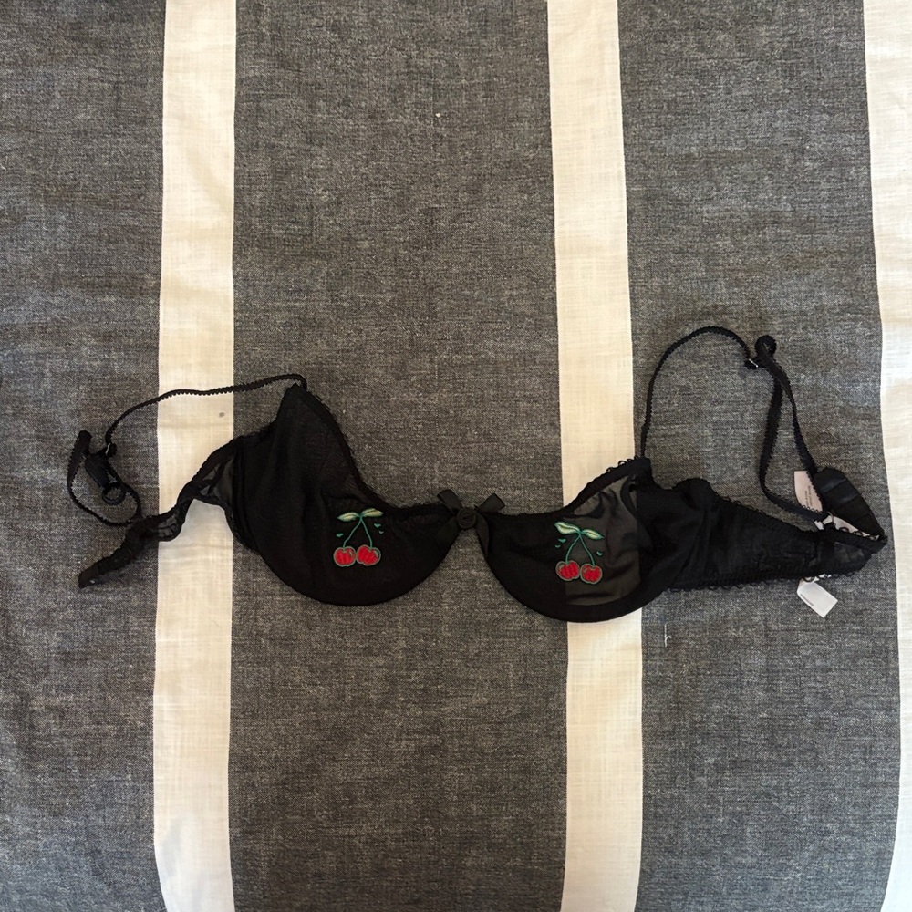 Urban Outfitters Black Cherry Detail Bra